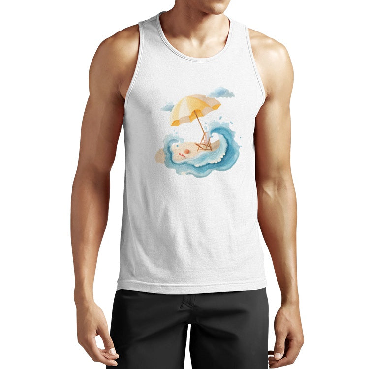 Men's "Island Escape" Wave Graphic Tank
