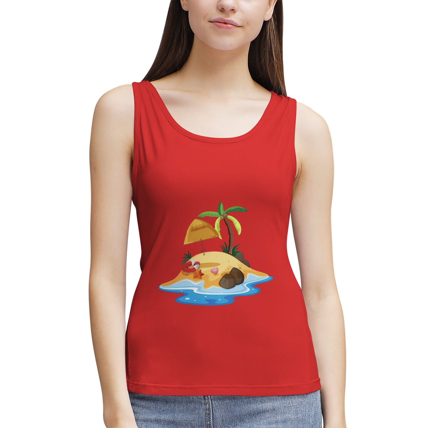 Tropical Island Beach- Women's  Tank