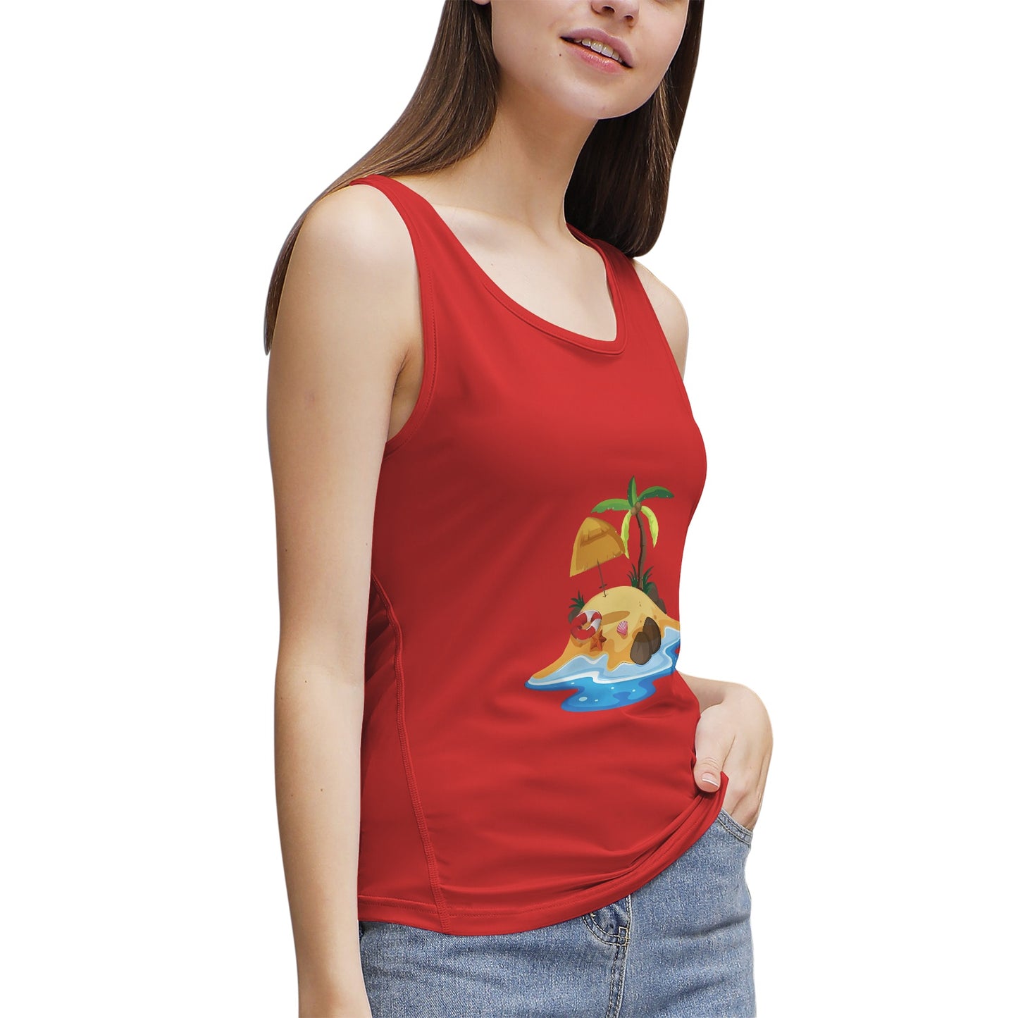 Tropical Island Beach- Women's  Tank