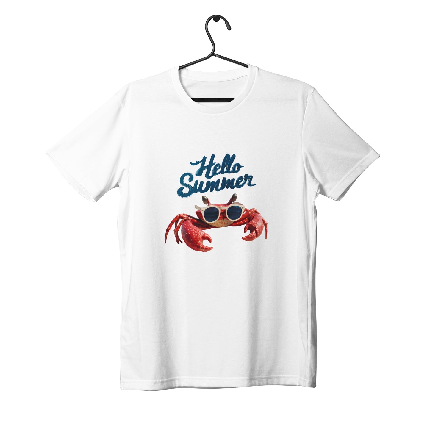Hello Summer" Cool Crab Couple's Pima T-shirt