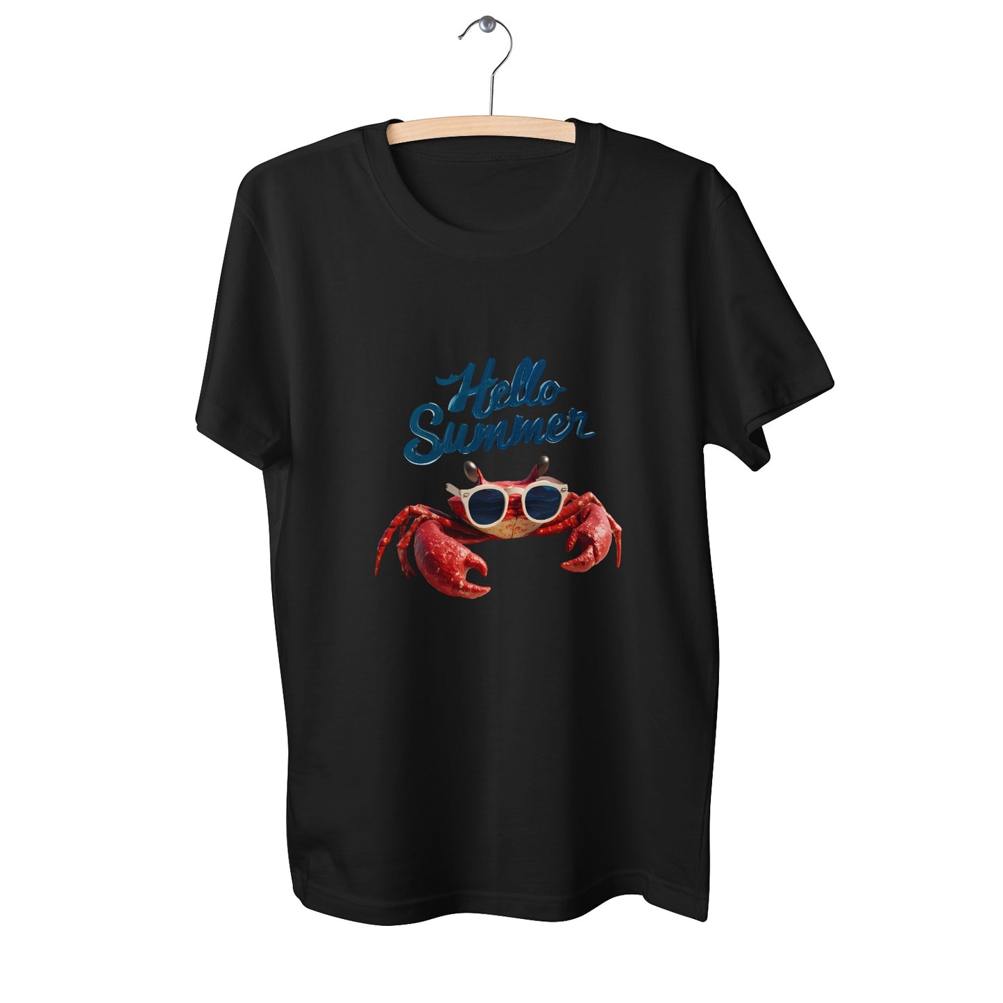 Hello Summer" Cool Crab Couple's Pima T-shirt