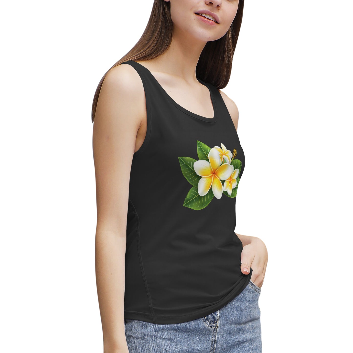 White Frangipani Flowers-Women's Tank
