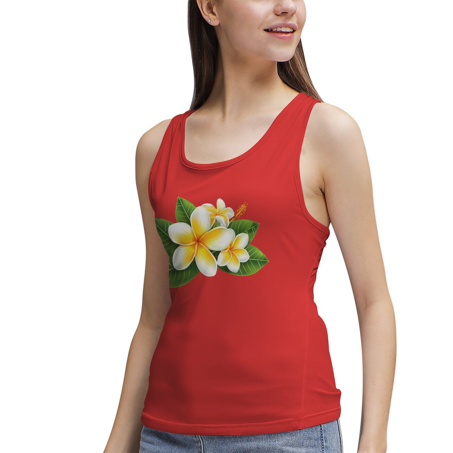 White Frangipani Flowers-Women's Tank