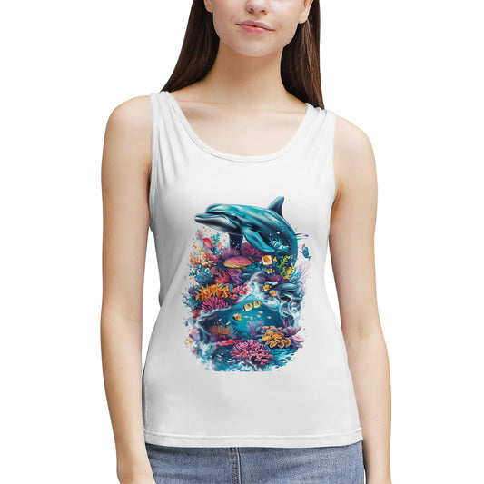 Dolphin and Coral Reef- Women's Tank