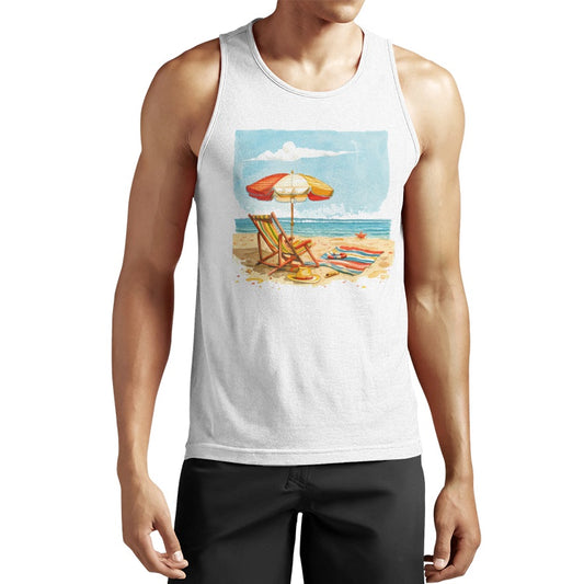 Perfect Beach Day Men's Graphic Tank -Men's Performance Cotton Tank Top Shirt