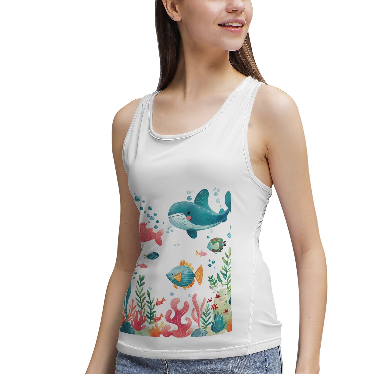 Colorful Cartoon Sea Life- Women's Tank