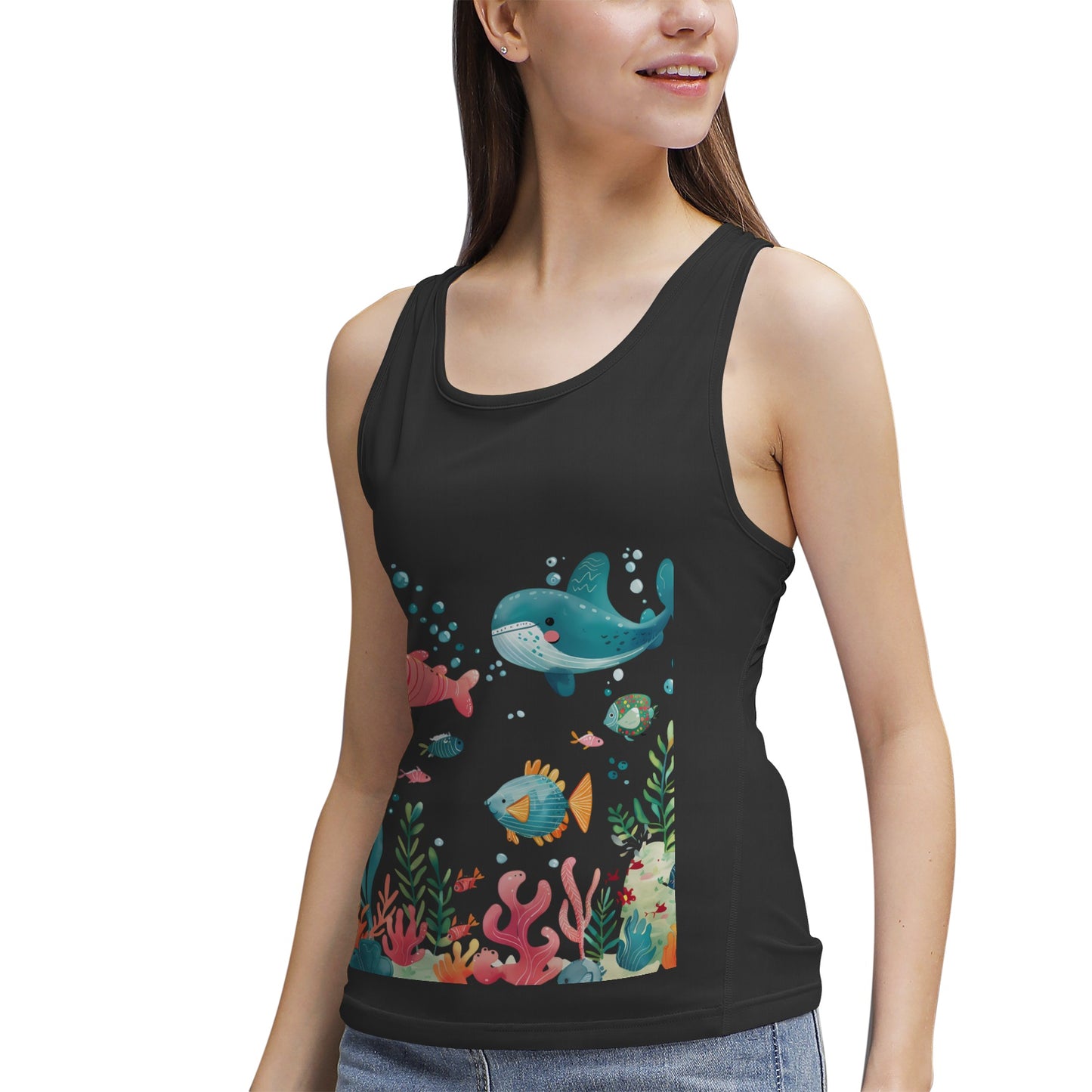 Colorful Cartoon Sea Life- Women's Tank