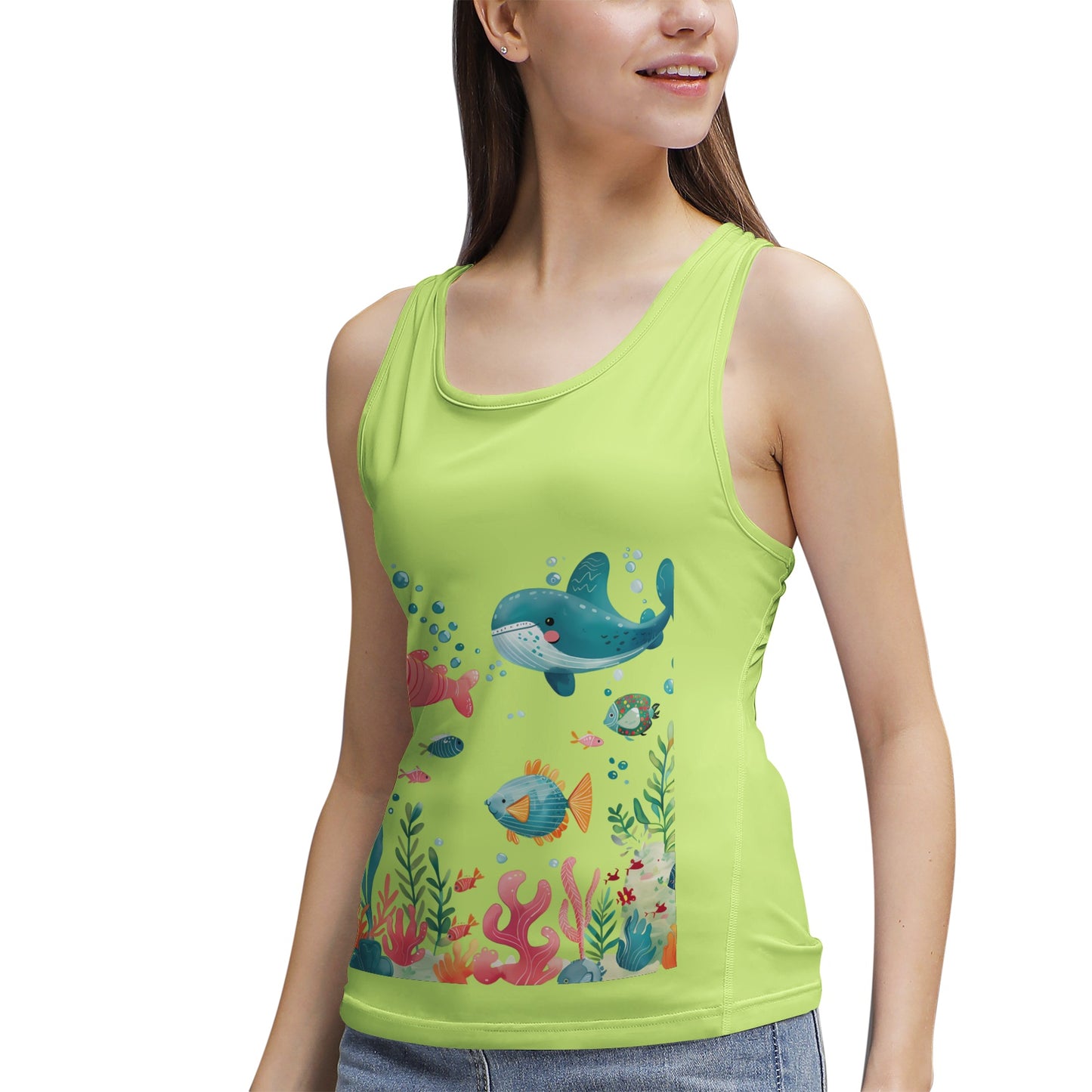 Colorful Cartoon Sea Life- Women's Tank